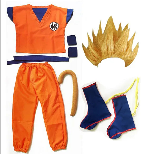 Halloween Costumes  Adult  Z Clothes Party Suit Goku Cosplay Costumes Top/Pant/Belt/Tail/wrister/Wig