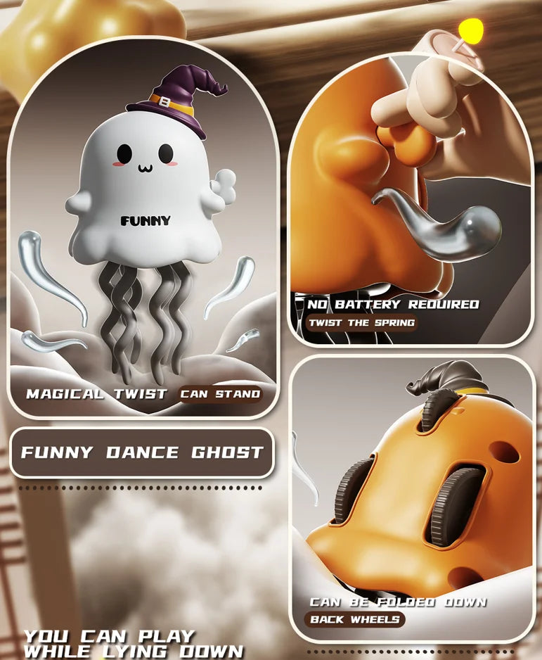 Dancing Ghost&Dancing Pumpkin Kids Clockwork Pet Toys Cartoon Interactive Baby Crawling Toys Dance Toys Halloween Christmas Gift