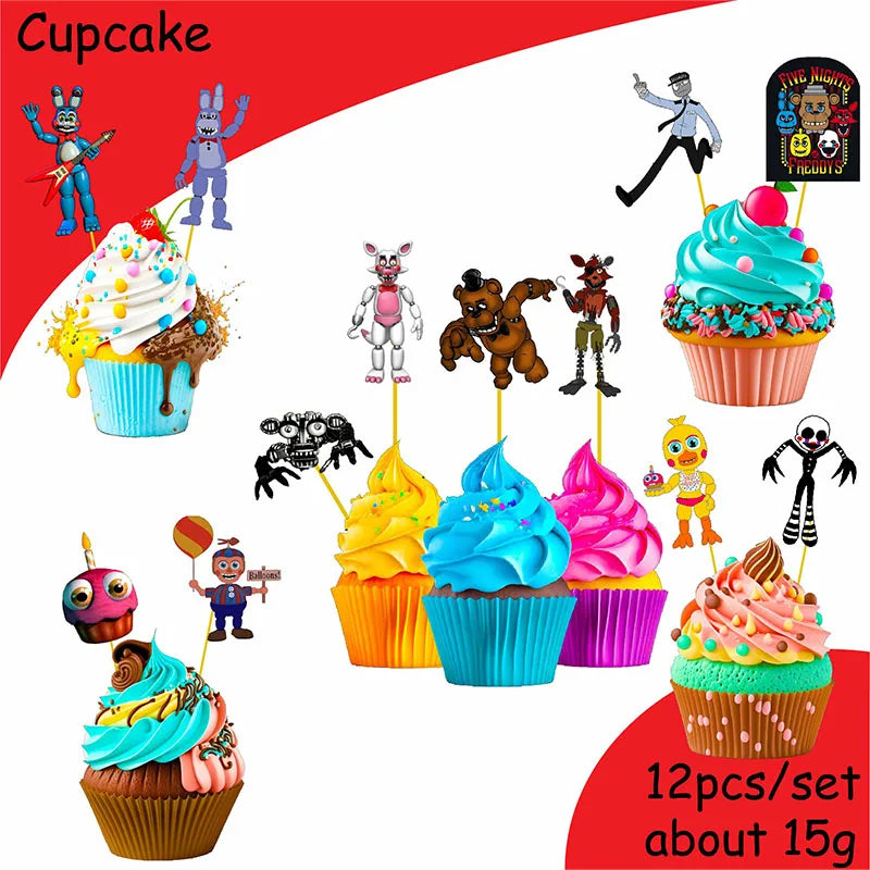 FNAF Five Nights Freddyed Birthday Party Decorations Kids Disposable Tableware Cup Plate Napkin Straw Baby Shower Supplies Event