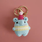 Cute Bear Couple Crochet Keychain Set Mini Animal Doll Charm