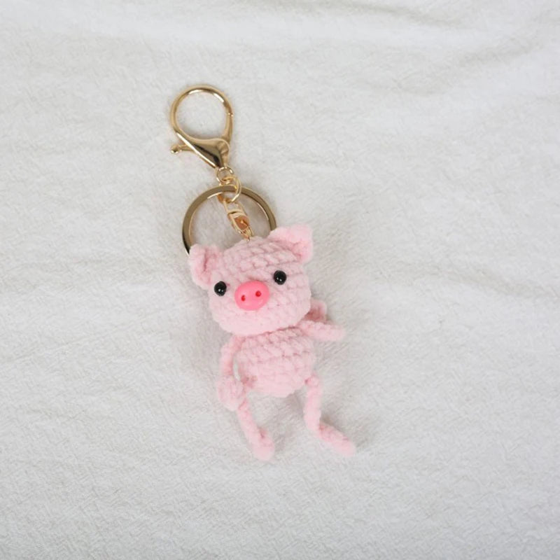 Mini Animal Crochet Keychain Cute Knitted Doll Keyring