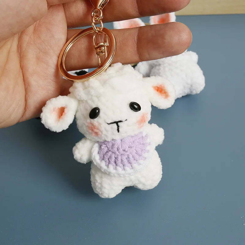 Funny Sheep Crochet Keychain Cute Animal Bag Charm