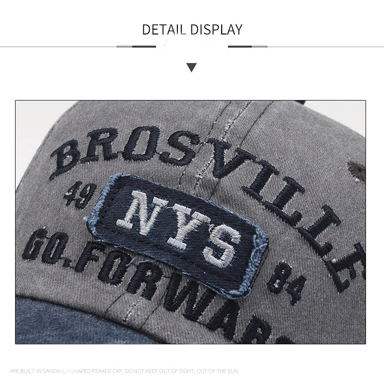 Washed Embroidered Baseball Cap with Curved Brim for Everyday Style
