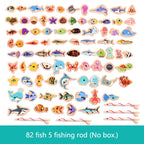 Wooden Magnetic Fishing Toy Montessori Marine Cognition Hand Eye Coordination Kids Early Educational Parent Child Birthday Gifts