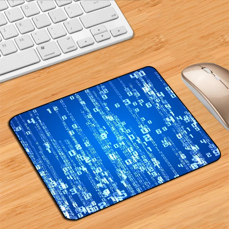 Mause Pad Gamer Rug Matrix Binary Code Mouse Pads Deskmat Desktop Table Mat Pc Gaming Computer Desk Protector Kawaii Accessories