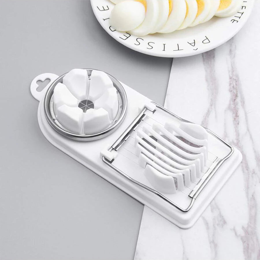 2-in-1 Stainless Steel Egg Cutter – Multi Function Egg Slicer