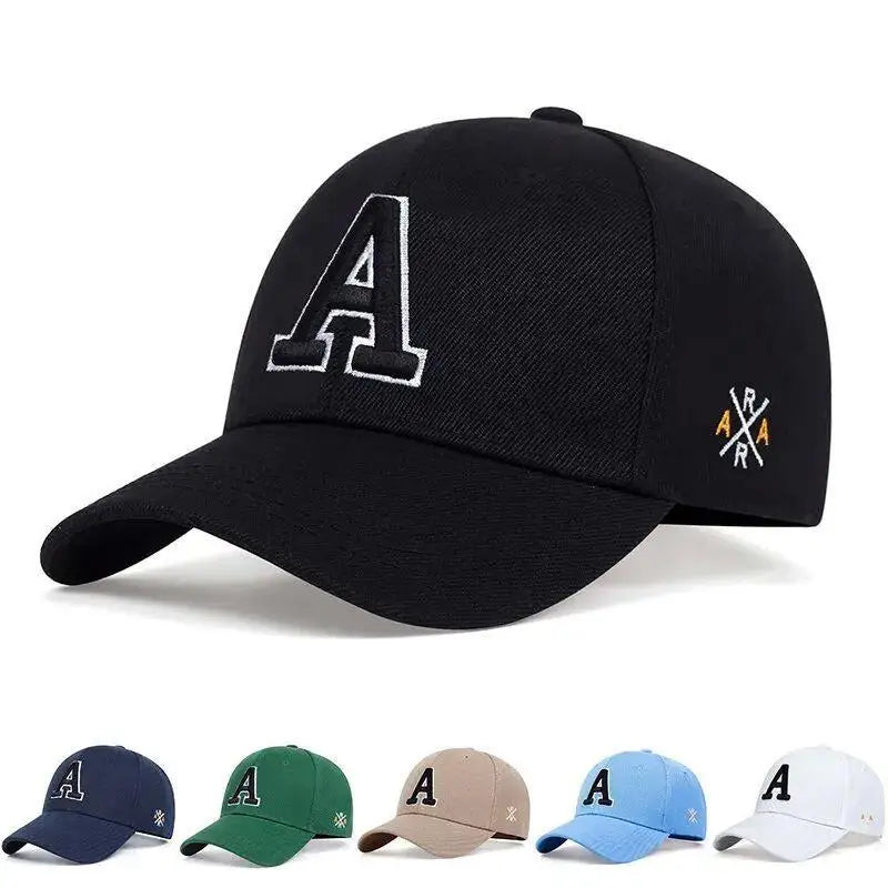 Letter A Embroidery Baseball Cap for Unisex Casual Outdoor Style