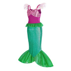 Girls Cosplay Lovely Little Mermaid Ariel Prom Princess Costumes Kids Summer Casual Dress Halloween Birthday Party Dress Up 2026