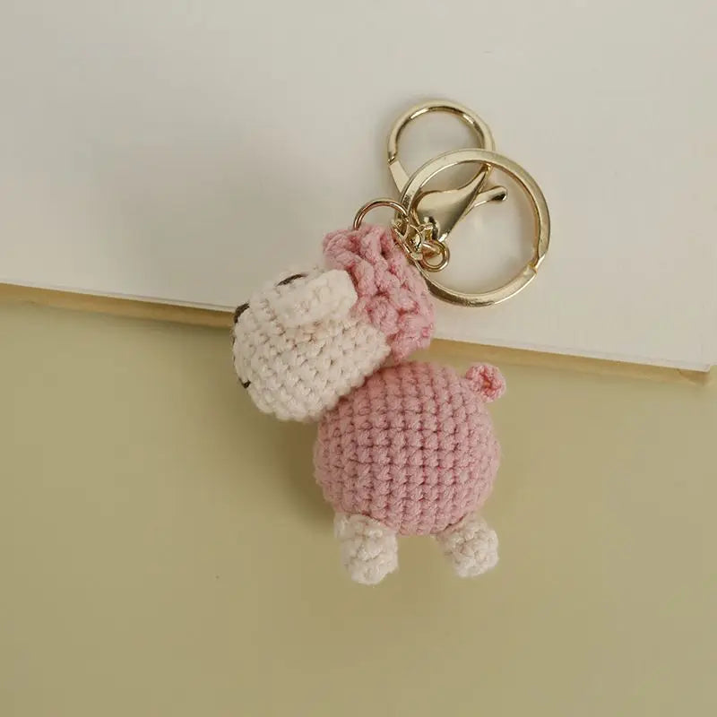 Funny Zebra Crochet Keychain Sheep Animal Bag Charm