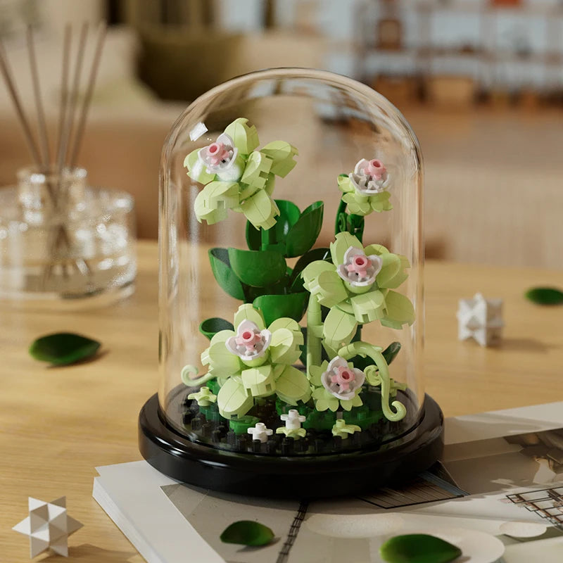 Micro particle building block bouquet handmade gift, children's puzzle toy handmade DIY sunflower desktop decoration ornament
