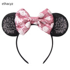 Embroidered Sequin Ears Bow Headband for Women & Girls