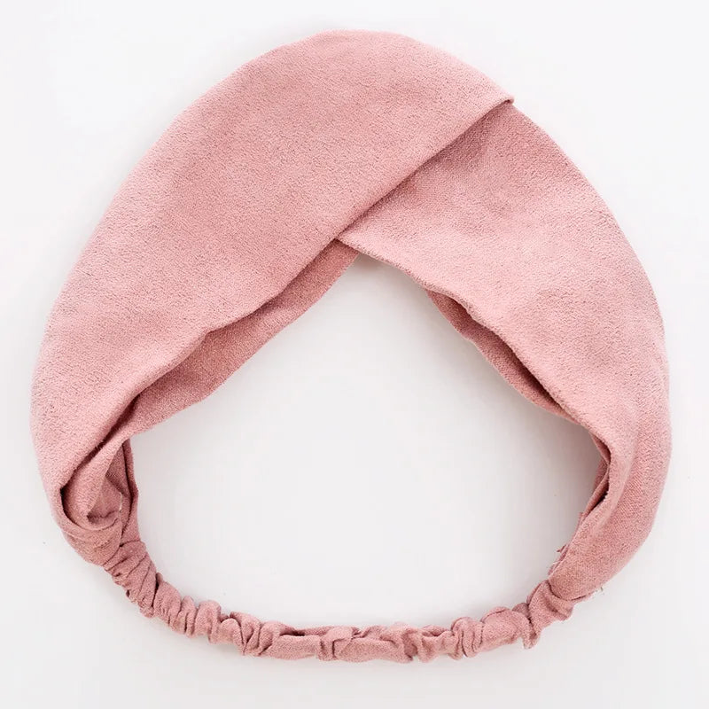 Cross Turban Twist Knot Boho Suede Headband for Women