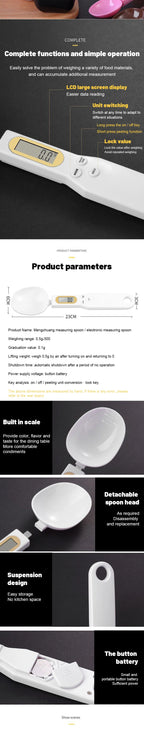 LCD Digital Measuring Spoon – Electronic Kitchen Scale for Baking & Coffee