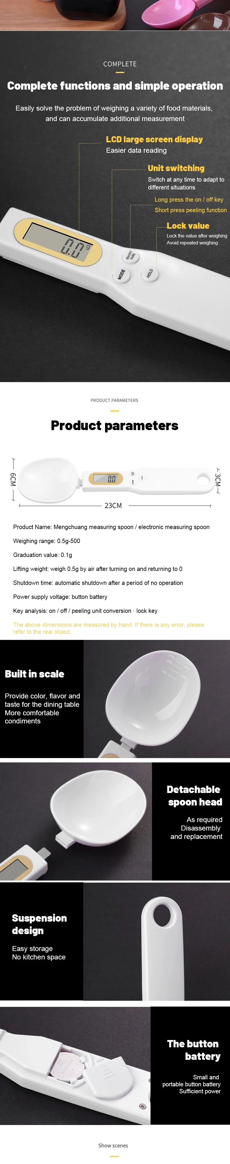 LCD Digital Measuring Spoon – Electronic Kitchen Scale for Baking & Coffee