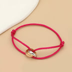 Simple Fashion Unisex Bracelet 3 Metal Round Circle Accessory Adjustable Men's Rope Bracelet for Women Jewelry Gifts