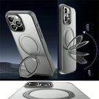 Luxury Magnetic Holder Armor Shockproof Wireless Charging Phone Case for iPhone 18 17 16 15 14 13 12 11 Pro Max Air Cases Cover