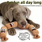 Pet Dog Simulated Sausage Plush Squeaky Toy BB Press Sound Bite-Proof Wear-Resistant Chew Toy Dog Self-Play Stress Relief Toy