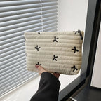Cute Embroidered Bow Large Capacity Makeup Bag