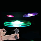 LED Pull String Flying Saucer Toy for Kids Outdoor Play