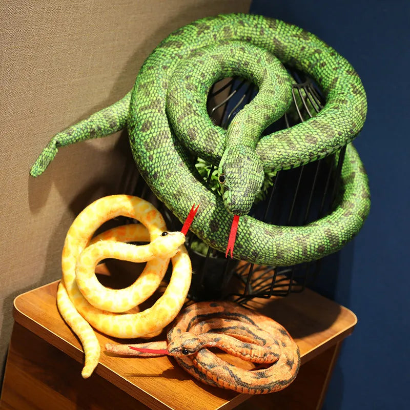 Long Python Snake Plush Toy Soft Stuffed Animal Pillow