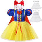 Kids Snow White Princess Costume Dress with Cape