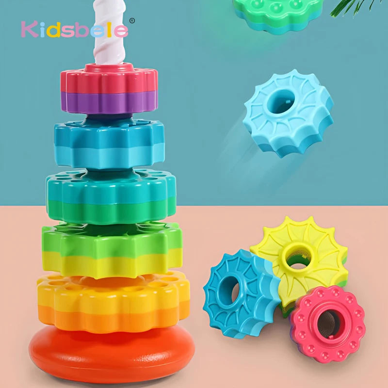 Rainbow Spinning Stacking Ring Toy