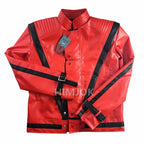 Michael Jackson Costumes Red Leather Jacket for Thriller Cosplay Halloween Adults XS-4XL