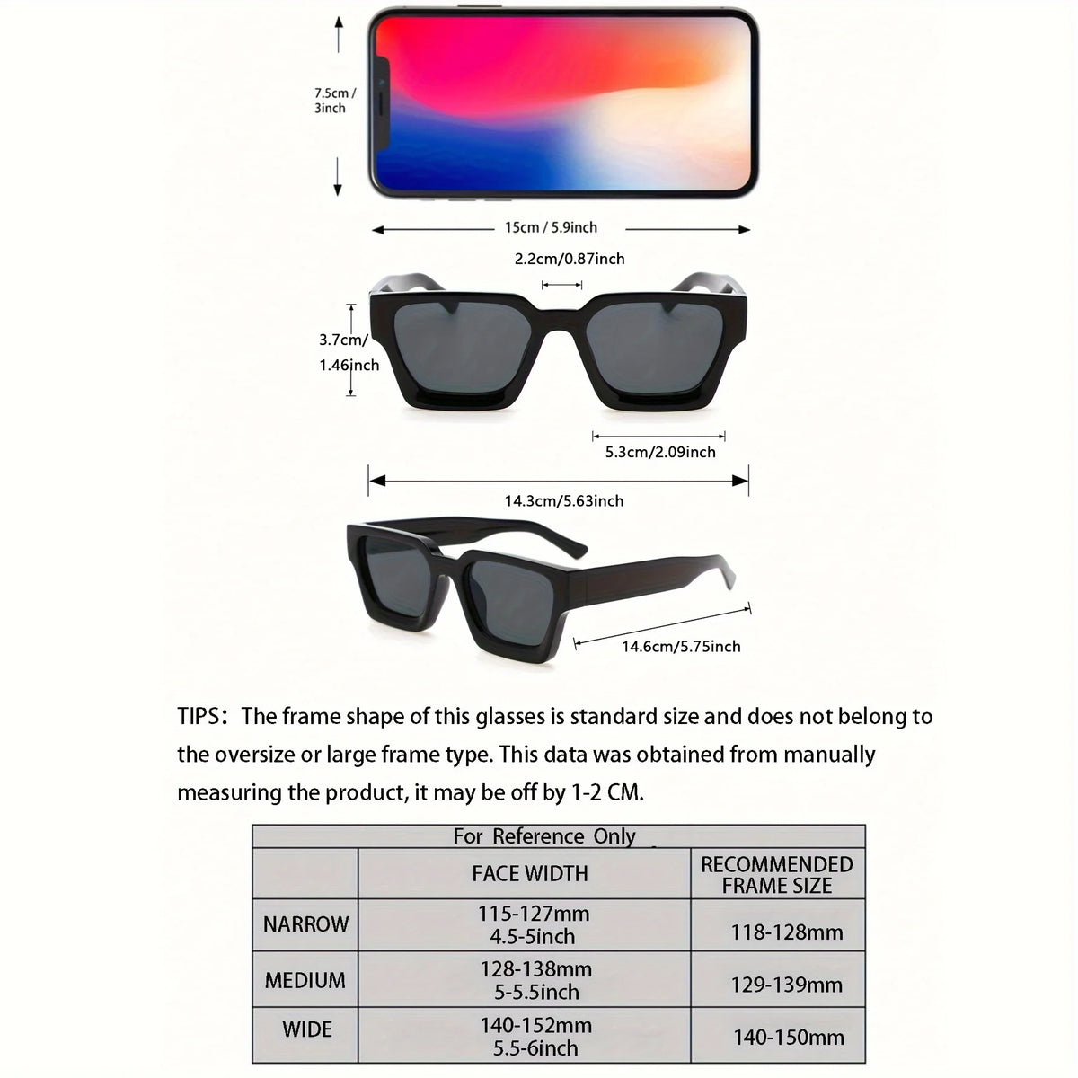 Classic Square Plastic Frame Sunglasses for Men & Women