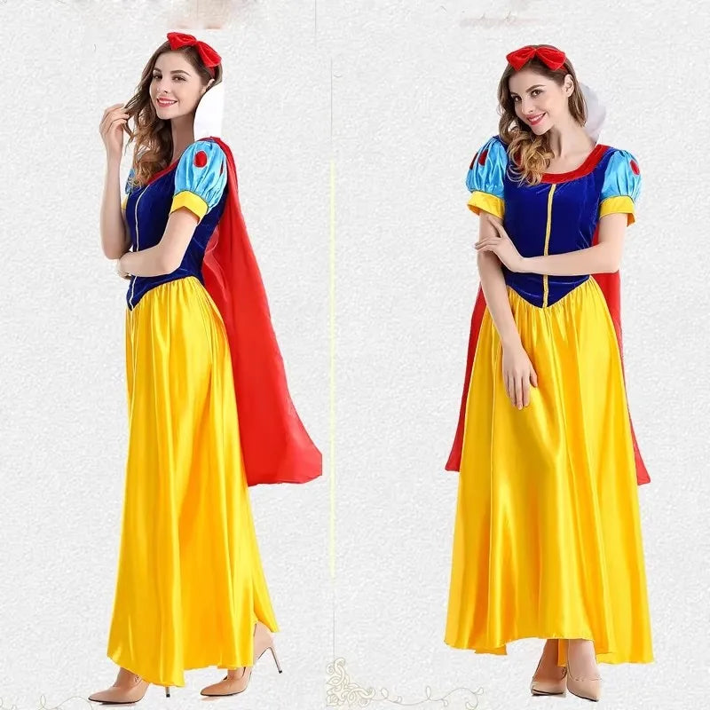 Cartoon Princess Snow White Halloween Party Costume Adult Cosplay Plus Size Dress Girl Princess Dress Women Adult ClothingCartoo