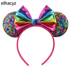 Embroidered Sequin Ears Bow Headband for Women & Girls