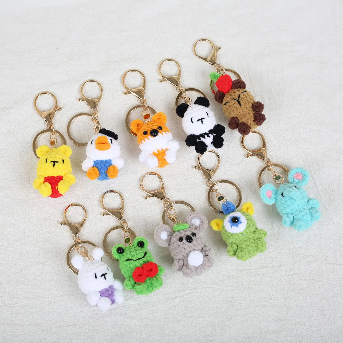 Mini Animal Crochet Keychain Cute Knitted Doll Keyring