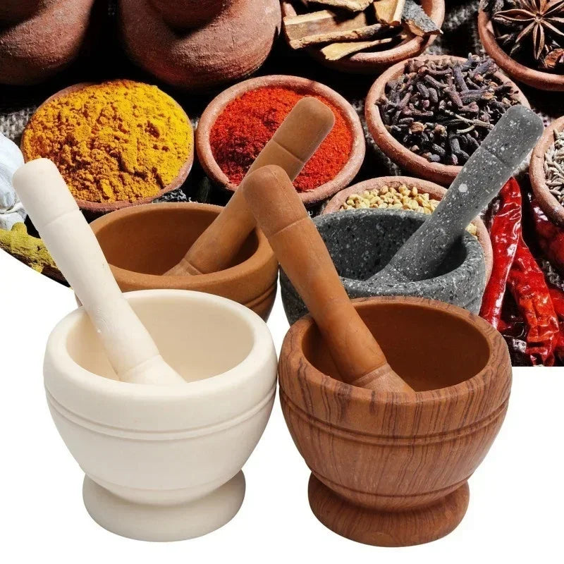 Resin Mortar and Pestle Set – Garlic, Herb & Spice Grinding Kitchen Tool