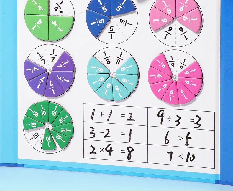 Magnetic Fraction Puzzle Montessori Math Learning Toy for Kids