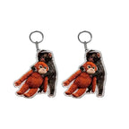 Funny Crochet Monkey Keychain Cute Backpack Bag Charm