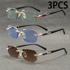 Rimless Rectangle UV400 Fashion Sunglasses for Men & Women