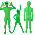 Alien Cosplay Costume – Green Zentai Jumpsuit for Kids & Adults