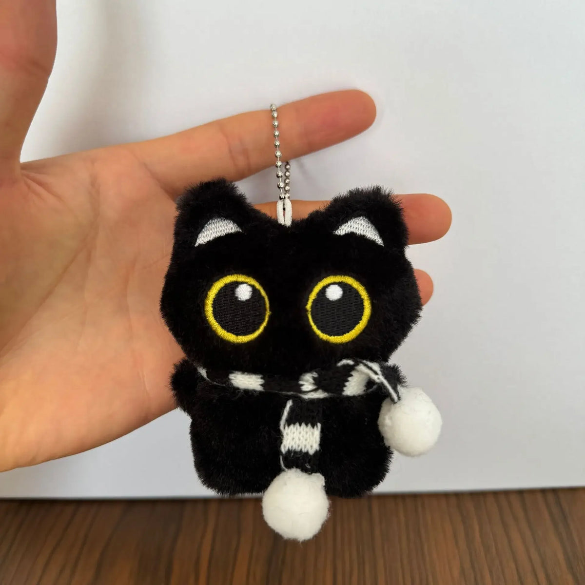 Assorted Black Cat Plush Keychain Cute Bag Charm