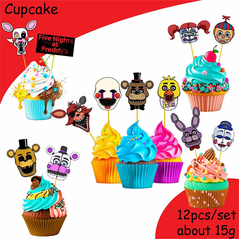 FNAF Five Nights Freddyed Birthday Party Decorations Kids Disposable Tableware Cup Plate Napkin Straw Baby Shower Supplies Event