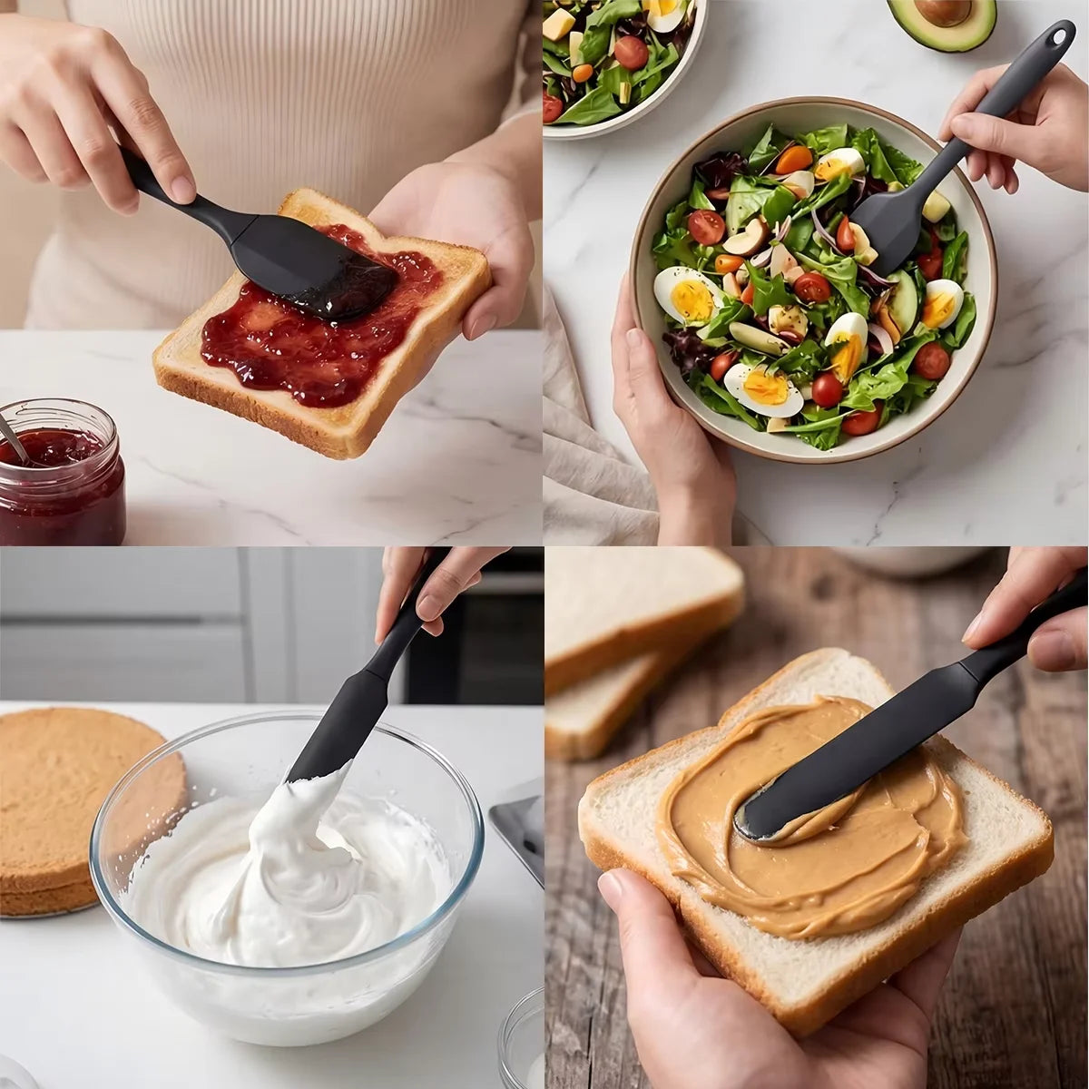 6-Piece Silicone Kitchenware Set with Spatulas and Oil Brush Kit