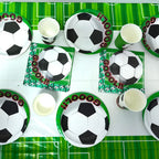 Soccer Theme Disposable Tableware Set Paper Plates Cups Napkins Tablecloth Boys Sports Football Birthday Party Decor Supplies
