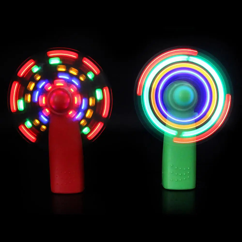HOT SALE Colorful Glowing Mini Fan Windmill Toy Flashing Light Up Fan Kids Toy Gift Mini Handheld Fan LED Light Party Props Toys