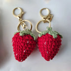 Cute Fruit Crochet Keychain Strawberry Cherry Bag Charm