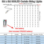 USB Plug Curtain LED String Lights 8 Modes Remote Control Holiday Wedding Fairy Garland Lights For Bedroom Living Room Decor