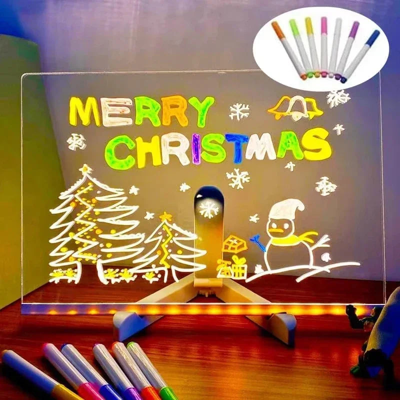 LED Drawing Board for Kids – Light Up Erasable Memo Board