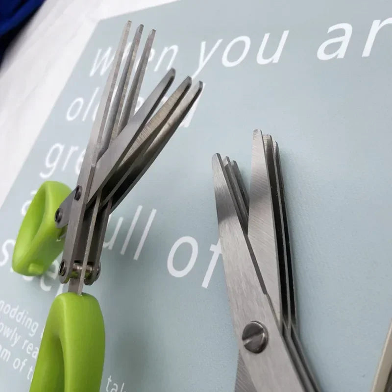 Multi-Layer Stainless Steel Kitchen Scissors – Herb, Vegetable & Green Onion Cutter Tool