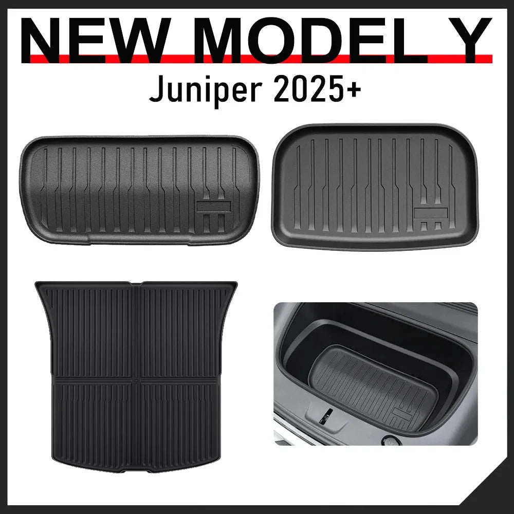 Front Rear Trunk Mat for 2025 2026 Tesla Model Y Juniper Cargo Mat Rear Seat Back Cover SeatBack Liner Pad Protector Accessorie