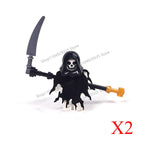 Halloween Scene Building Blocks Skeletons Ghosts Army King Assembled Charactesrs Figures DIY Accessories Bricks Toys Kids Gifts