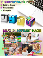 Alloy Cube Spinner Stress Relief Toy – Portable Desk Focus Gadget