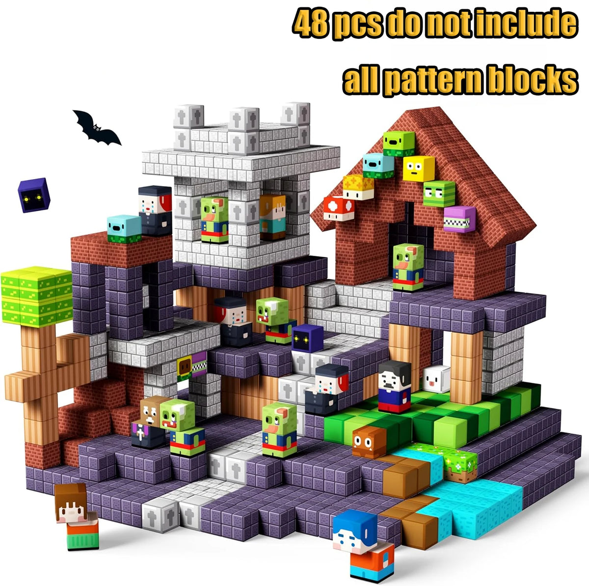 Magnetic Building Blocks Mine World Castle & Villa STEM Construction Set