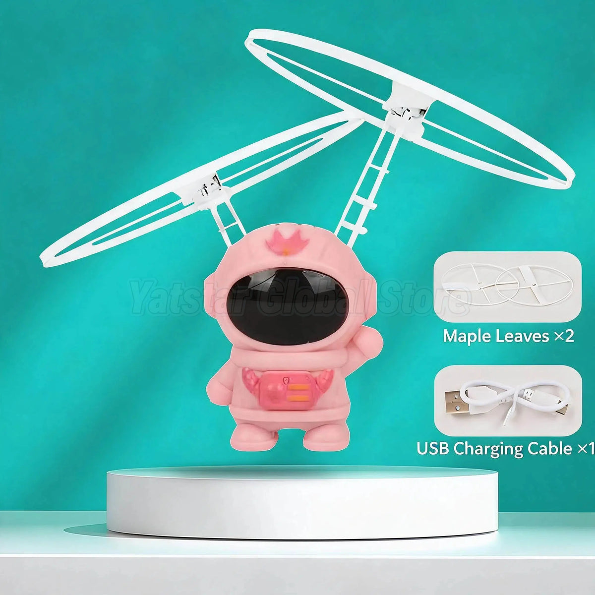 Levitating Luminous Flying Robot Astronaut Toy Aircraft Hand-Controlled Drone Interactive with Lights Outdoor Toys for Kids Gift